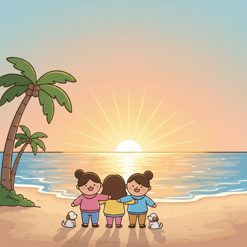 정동진에서 새벽빛이 수평선을 비추며 태양이 떠오르는 장면, 해맞이를 보는 사람들의 실루엣이 해변에 비친 모습